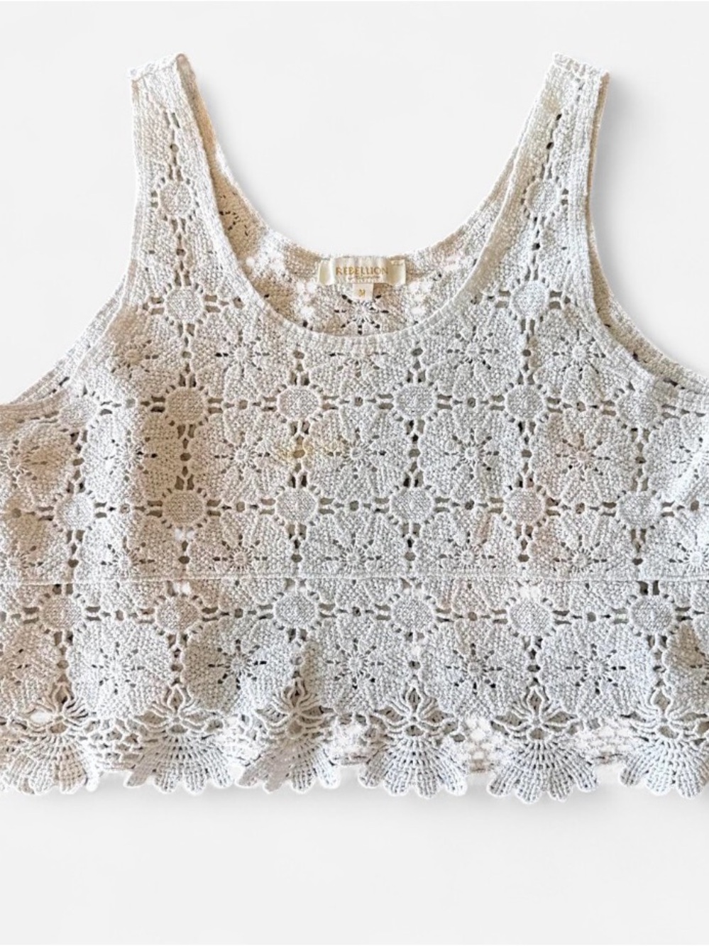 Cream Crochet Tank Top
